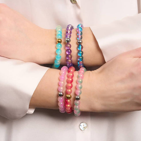 Lavendel-Fizz | Schimmerndes Glasarmband